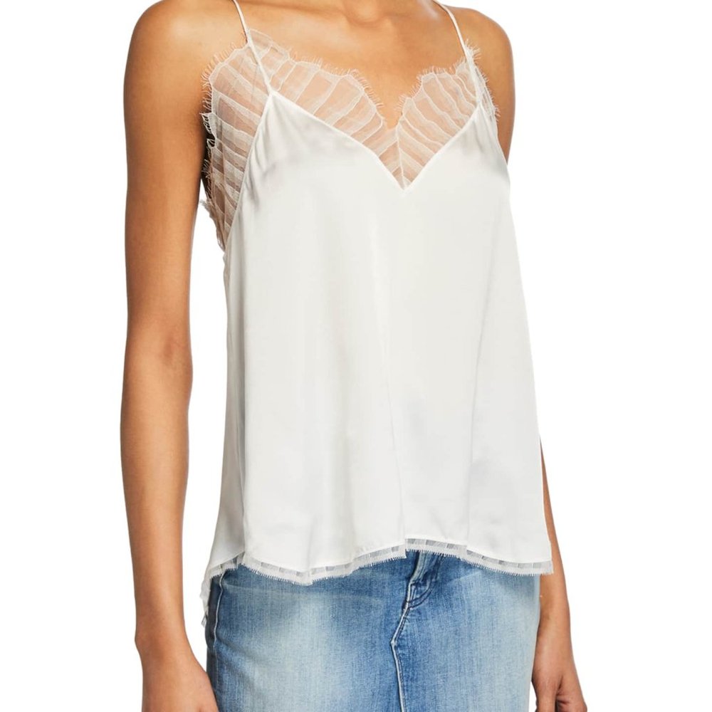 IRO  Berwyn silk cami with lace trim size S